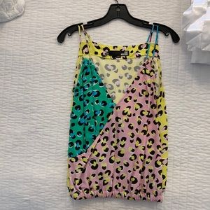 Love Moschino blouse, tank, cami.  Multi-colored - pink, green,black